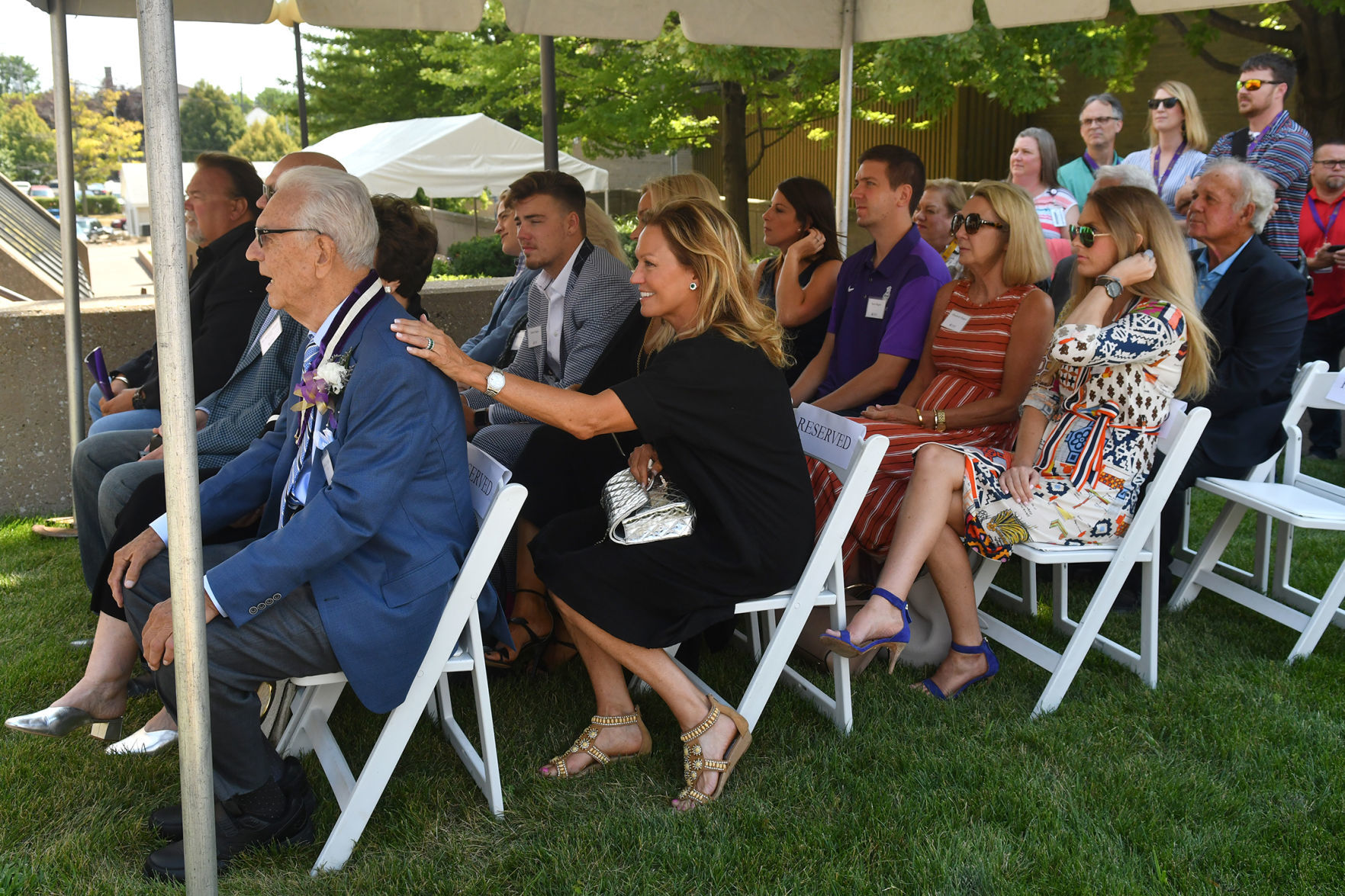 Dedication ceremony naming Palmer College student union the Bruce and Bethel Hagen Student Union.
